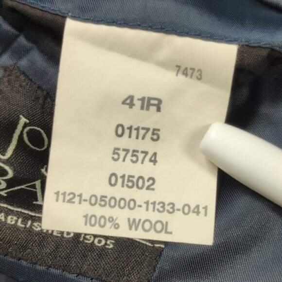 Jim Beam "Premium Nuts" JoS A Bank Wool Navy Blazer, Men's 42 - Picture 12 of 12